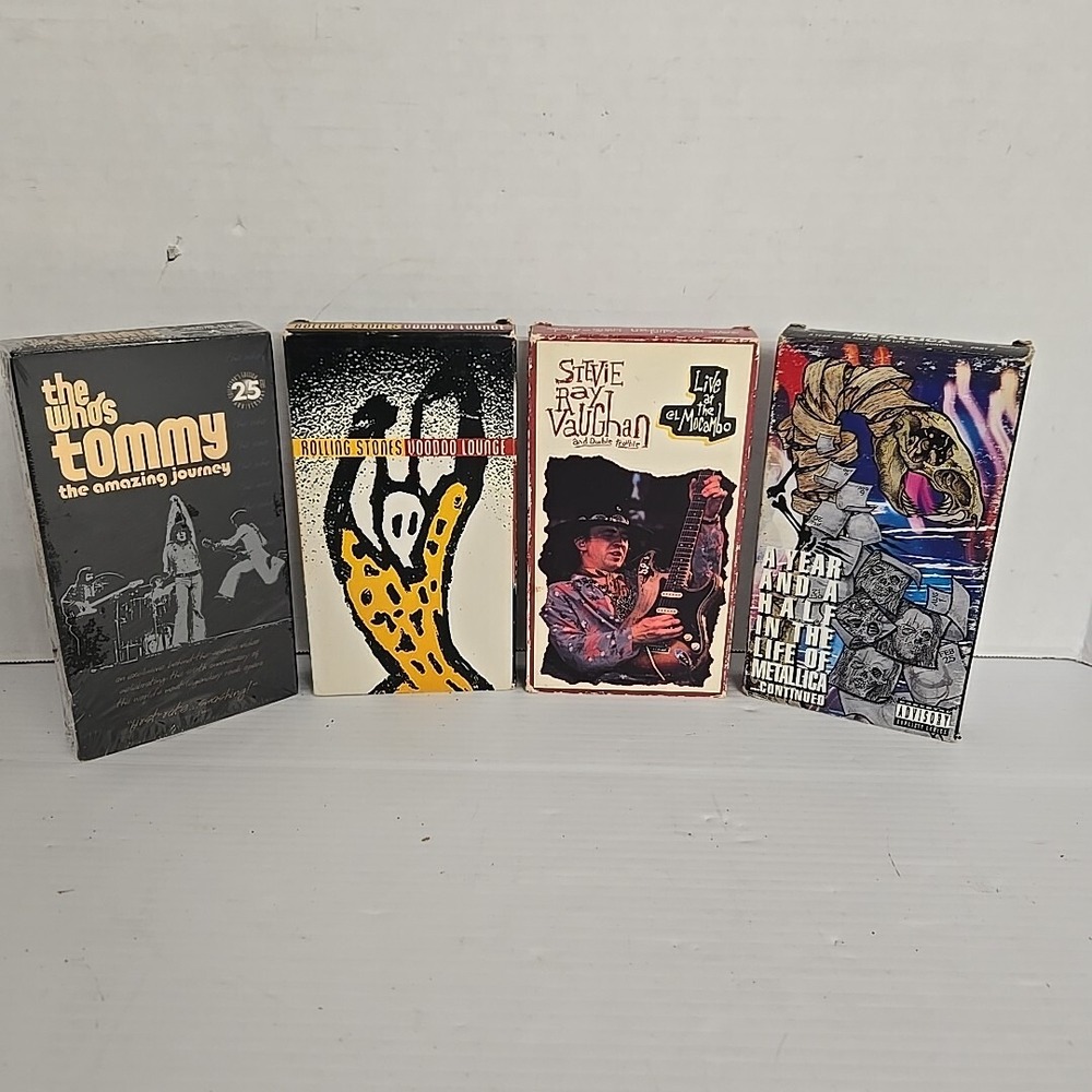 Metallica The Who Rolling Stones Stevie Ray Vaughan VHS Tape Lot of 4 Music Rock